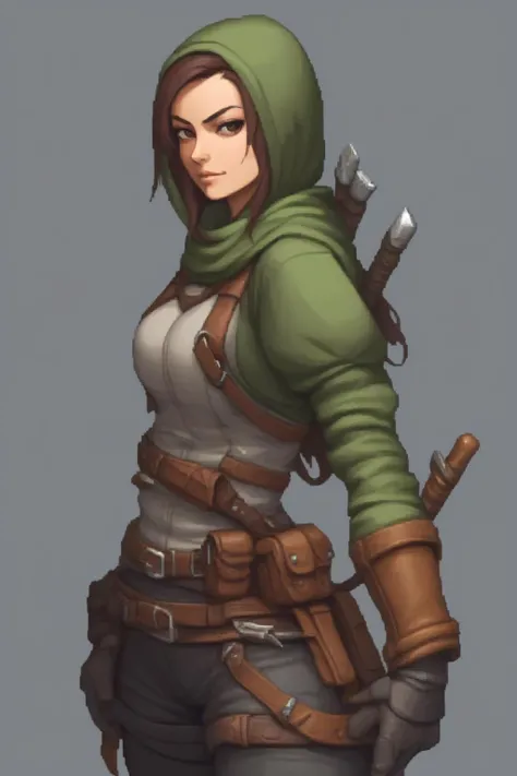 Female rogue, detailed background, masterpiece, best quality, high quality, absurdres, pixel art <lora:pixel_art:0.5>
