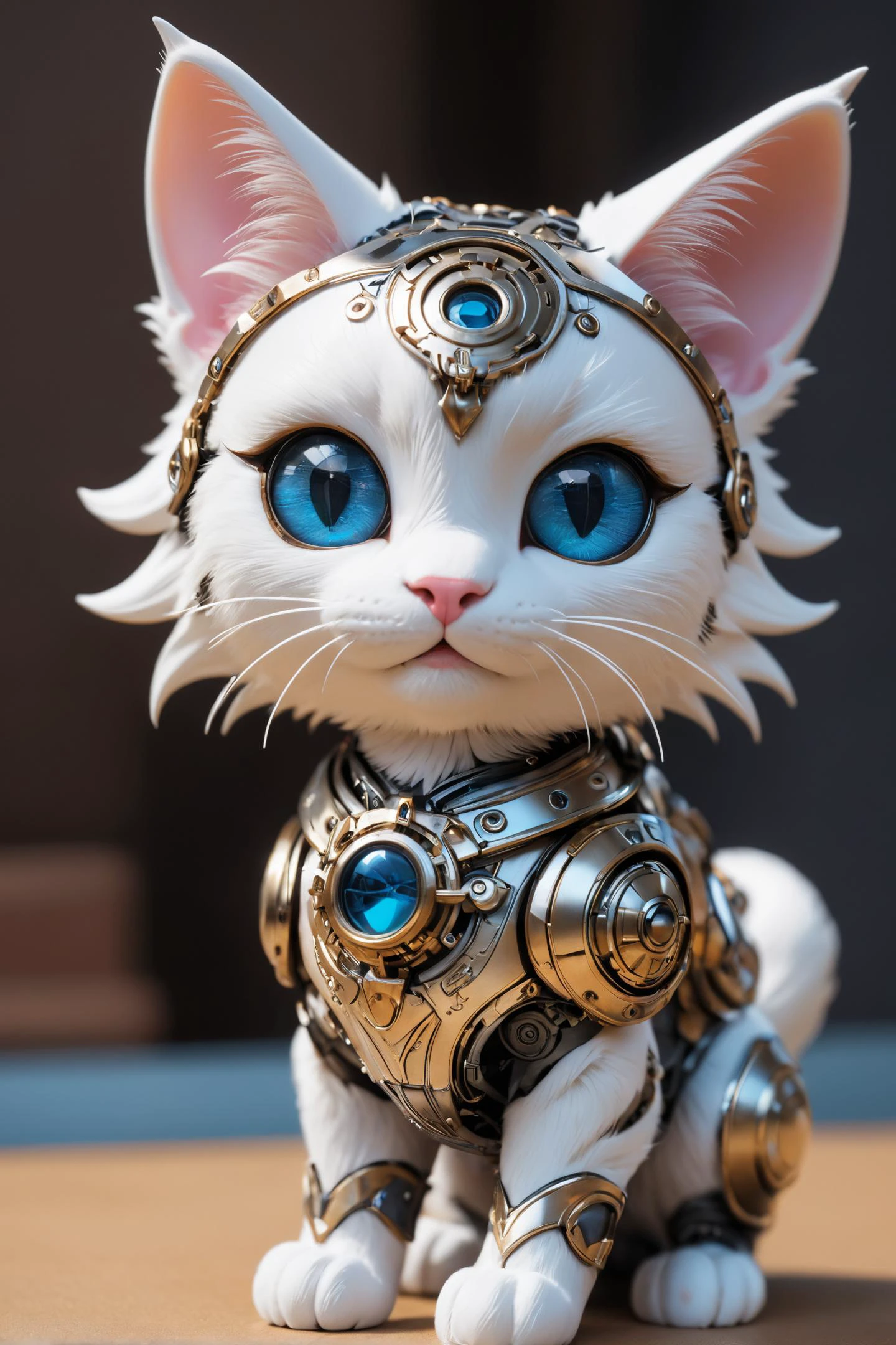 amazing quality, masterpiece, best quality, hyper detailed, ultra detailed,
1 only use metal to make cute cats,cyborg