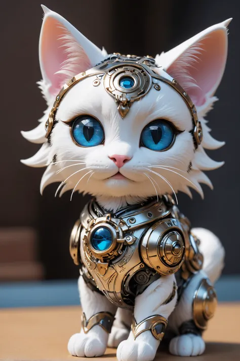 amazing quality, masterpiece, best quality, hyper detailed, ultra detailed,
1 only use metal to make cute cats,cyborg