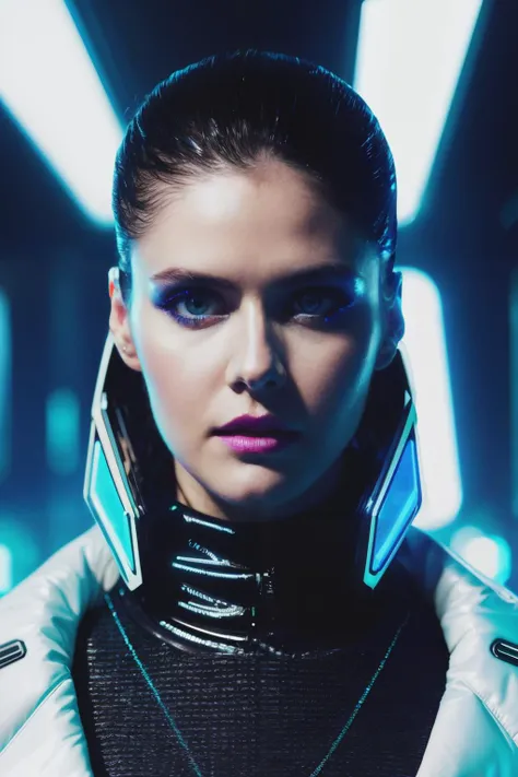 adr in cyber neon lighting, futurism, intricate futuristic jewelry accessories, cyberpunk glossy white latex turtleneck, hyper photorealistic, crispy quality, digital photography, trending in artstation, trending in pinterest, cinematic, 4 k ultra hd, art by pascal blanche, art by greg rutkowski, <lyco:AlexandraDaddario-RealVision-V1.0:1.0>