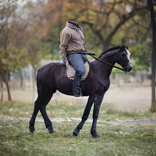 man riding a horse