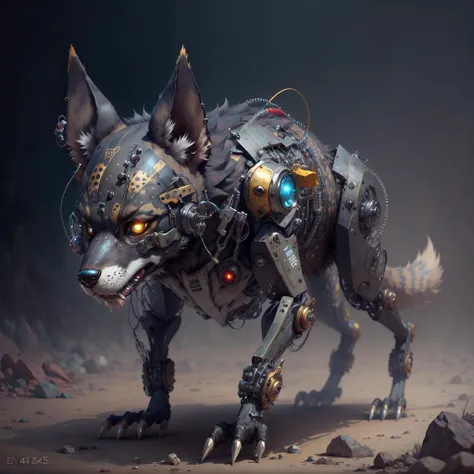 <lora:Mech4nim4lAI:.9> Mech4nim4lAI [hyena :cyborg:.5]