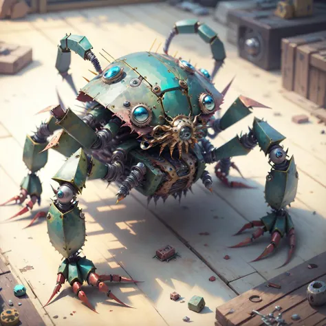 <lora:Mech4nim4lAI:.9> Mech4nim4lAI crab made of scraps