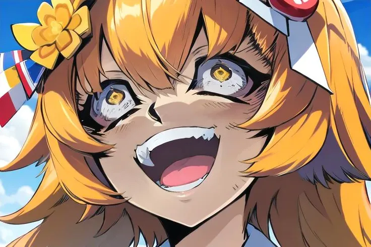 absurdres, highres, ultra detailed, 1girl, <lora:singesu_v1:0.75> singesu, crazy eyes, crazy smile, open mouth,looking at another,looking up
<lora:matikanefukukitaru_lora_0.985:0.75>,matikanefukukitaru \(umamusume\)