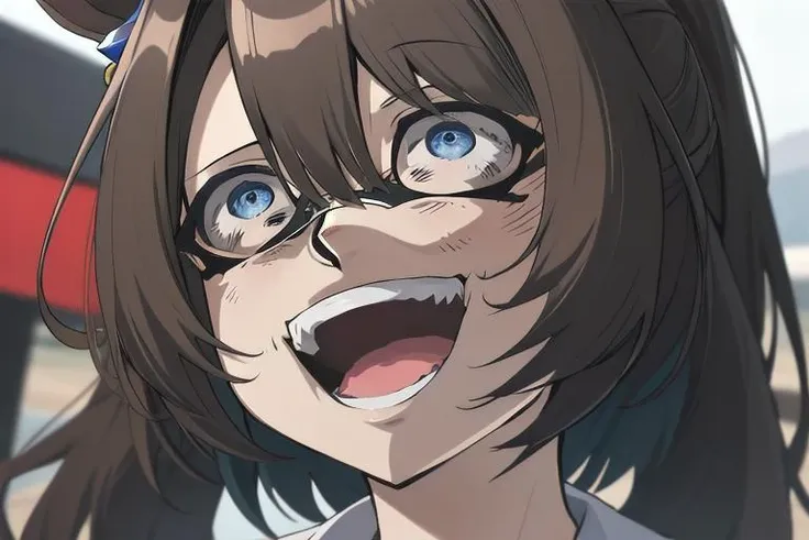 absurdres, highres, ultra detailed, 1girl, <lora:singesu_v1:0.75> singesu, crazy eyes, crazy smile, open mouth, looking at another,looking up, <lora:el_condor_pasa_locon_0.99:0.55>,el condor pasa \(umamusume\),domino mask,