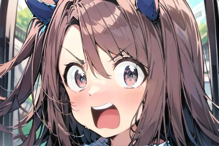 absurdres, highres, ultra detailed,1girl, open mouth,wide-eyed,v-shaped eyebrows, agemasen,<lora:agemasen_v1:0.7>, <lora:king_halo_loha-000007:0.6>,king halo \(umamusume\),