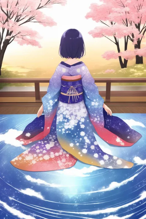 1girl, Shibori Fluffy Glittering ([Loch:Harare:2]:1.1) from inside of a Earth, Textured fabric, intricate patterns, resist-dyeing technique, indigo or vibrant colors, organic and flowing designs, Japanese textile art, cultural tradition, tactile and visual interest