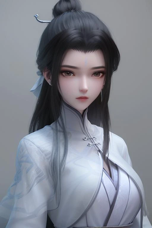 <lora:luxueqi-000001>,luxueqi,1girl,solo,long hair,black hair,hair ornament,white background,chinese clothes,upper body,jewelry,hair bun,earrings,simple background,forehead mark,dress,hair stick,closed mouth,facial mark,single hair bun,long sleeves,flat chest,, best quality , masterpiece, illustration, an extremely delicate and beautiful, extremely detailed ,CG,unity,8k wallpaper, Amazing, finely detail, masterpiece, best quality,official art,extremely detailed CG unity 8k wallpaper,absurdres, incredibly absurdres, huge filesize , ultra-detailed, highres, extremely detailed,beautiful detailed girl, extremely detailed eyes and face, beautiful detailed eyes,light on face,