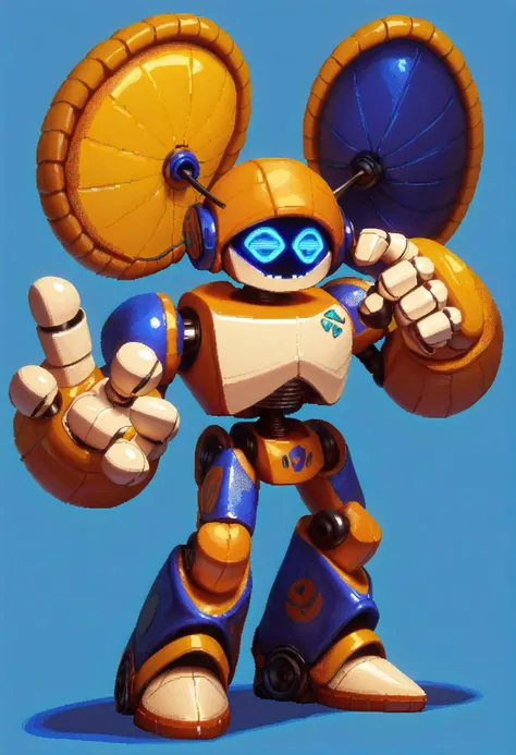 score_9, score_8_up, score_7_up, a close up of a robot with a blue background, pixel art inspired by tom whalen, featured on polycount, pixel art, tom whalen 8 k, colorful muscular robot, giant robot