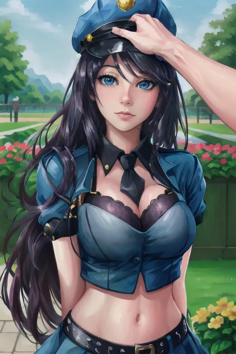 , ((ultra detailed, masterpiece, best quality)) FF8Rinoa, 1girl, solo, single braid, blue eyes, black hair, white hairband, black choker, medium Breasts hanging, black corset strapless sexy