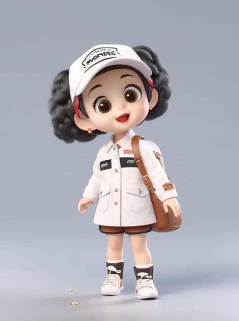 professional 3d model masterpiece, best quality,
cute doodle, 1girl, ground vehicle, backpack, motor vehicle, shorts, open mouth, hat, black shorts, shoes, bag, hair ornament, shirt, hairclip, solo, blush, white shirt, long sleeves, red eyes, sneakers, short hair, black hair, brown hair . octane render, highly detailed, volumetric, dramatic lighting