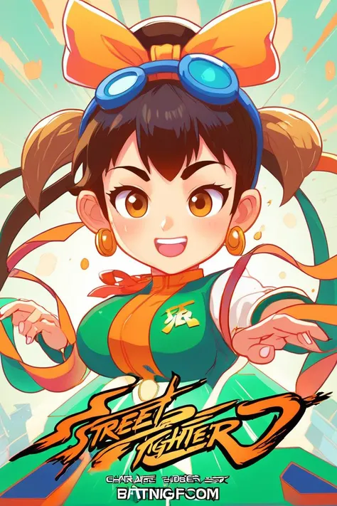 Street Fighter style an artwork, Stopwatch, in the style of 2d game art, characterized girl, dmitry vishnevsky, orange and emerald, cute and dreamy, editorial illustrations, zeiss batis 18mm f/2.8 <lora:papercut:0.2> . Vibrant, dynamic, arcade, 2D fighting game, highly detailed, reminiscent of Street Fighter series