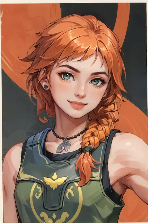 skye \(valorant\), 1girl, orange hair, smile, solo, detailed face, looking at viewer, upper body, potrait, (masterpiece:1.2, best quality, <lora:Valorant_Skye-000018:0.8>