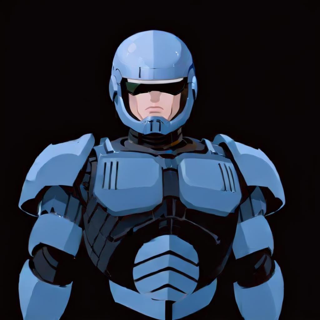 A close up of a person in a blue suit with a helmet - SeaArt AI