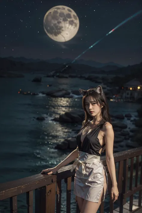official art, unity 8k wallpaper, ultra detailed, beautiful and aesthetic, masterpiece, best quality, girl, solo, maid, kemonomimi_mode, {{black kneehighs}}, moon, stars, over the sea, fake animal ears, artbook, wallpaper, realistic, real, photo, above the waist,
<lora:add_detail:0.6>
<lora:LowRA:0.4>, <lora:PerfectNwsjMajic_4:0.65>, PerfectNwsjMajic,
<lora:FilmProvia2:0.4>