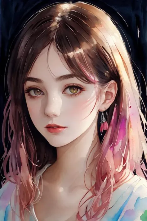 (8k, best quality, masterpiece:1.2),(best quality:1.0), (ultra highres:1.0), watercolor, a beautiful woman, shoulder, hair ribbons, by agnes cecile, half body portrait, extremely luminous bright design, pastel colors, (ink:1.3), autumn lights,
<lora:nwsjmajic-10:0.4>