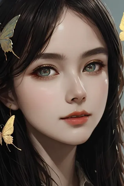 8k portrait of beautiful cyborg with brown hair, intricate, elegant, highly detailed, majestic, digital photography, art by artgerm and ruan jia and greg rutkowski surreal painting gold butterfly filigree, broken glass, (masterpiece, sidelighting, finely detailed beautiful eyes: 1.2), hdr,
<lora:nwsjmajic-10:0.6>