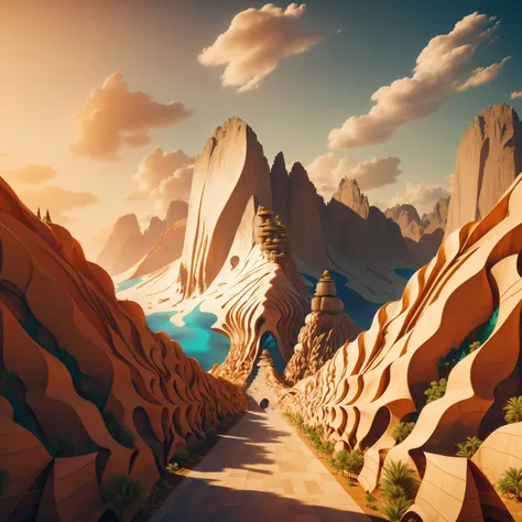 wallpaper, background, scenic landscape, tessellated, topographic style, psychedelic, highly detailed, sharp focus, fractal, <lora:IvoryGoldAIv2:1>