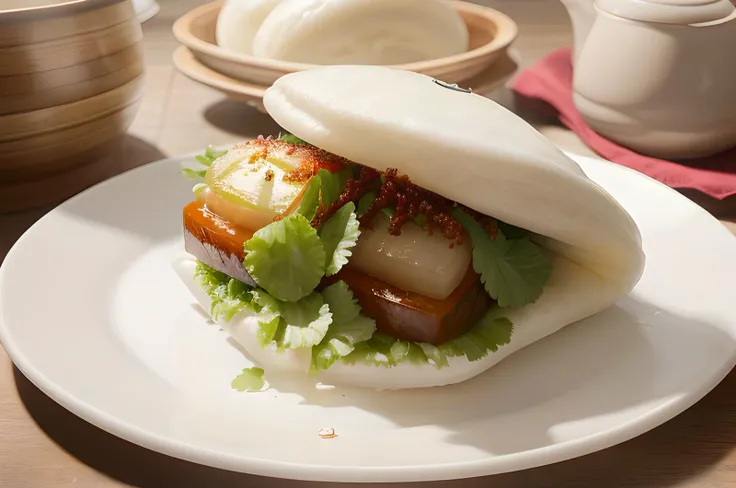 a plate of Guabao, <lora:CommonTaiwaneseFood_24:1>, beautiful studio soft light, rim light, amazing, finely detail, masterpiece,best quality,official art, best quality, masterpiece, illustration