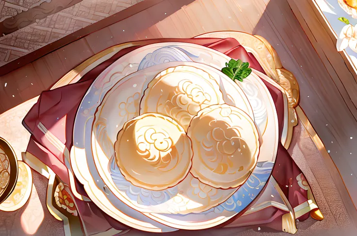 a plate of sun cake, <lora:CommonTaiwaneseFood_24:1>, beautiful studio soft light, rim light, amazing, finely detail, masterpiece,best quality,official art, best quality, masterpiece, illustration