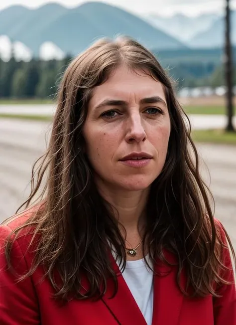 RAW photo of sks woman , natural lighting, 8k uhd, dslr, soft lighting, high quality, film grain, Fujifilm XT3, by Andreas Gursky, <lora:lora-small-mayim-bialik-v1:1>