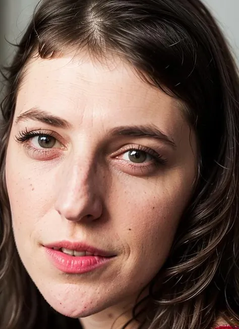close up portrait of sks woman , by Flora Borsi, style by Flora Borsi, bold, bright colours, ((Flora Borsi)), by Henri Cartier-Bresson, <lora:lora-small-mayim-bialik-v1:1>