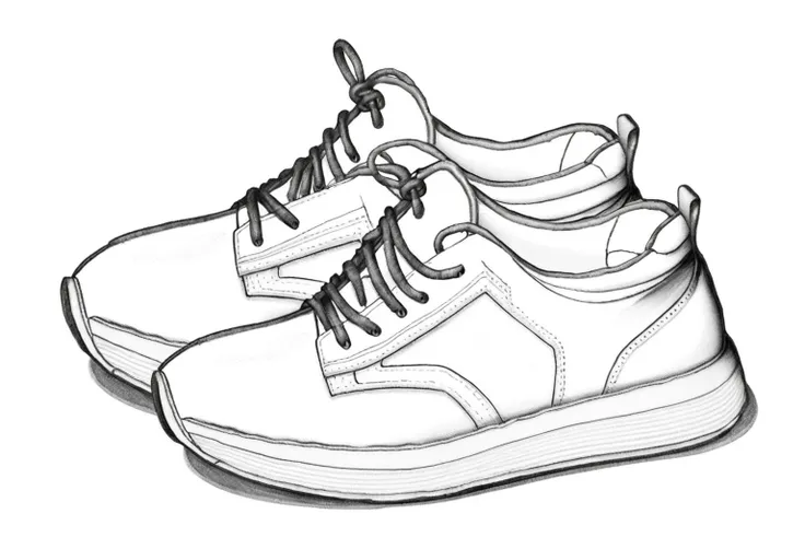dtxa_shoe,(monochrome),(gray scale),(pencil sketch lines,,illustration,(((ukiyoe))),((sketch)),((japanese_art)),