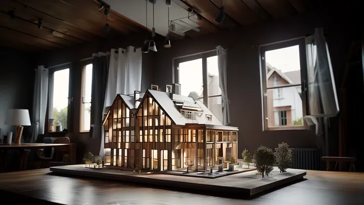 handmade house, warm light, architecture <lora:xsarchitectural-20Manualbuildingmodel:1>