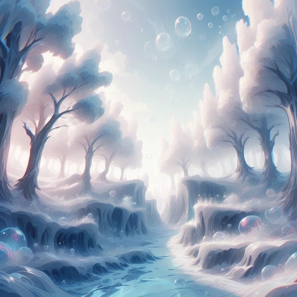 score_9, score_8_up, <lora:BubblyTech_PonyXL_B-000013:1>,bubblytech ,scifi, transparency, caustics , iridescent,
landscape, trees, scenery,