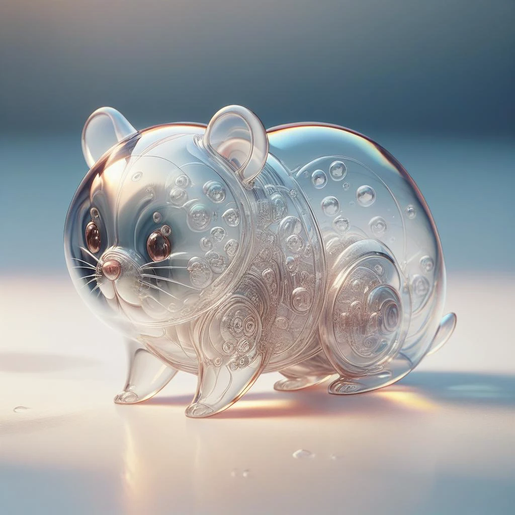 score_9, score_8_up, <lora:BubblyTech_PonyXL_B-000013:1>,bubblytech ,scifi, transparency, caustics , iridescent,
animal, hamster ,