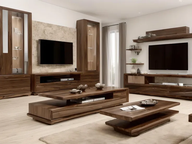 ((Best quality, 8k, Masterpiece :1.3)), (Focus:1.2), modern livingroom, furniture made of walnut<lora:Modern_Walnut_000002:0.6>