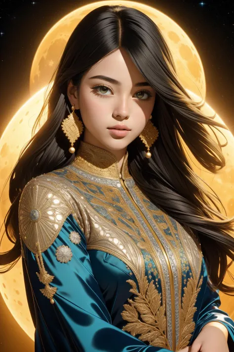 1girl, (by Mike Allred:0.8) and (Mickalene Thomas:0.7) and (Harry Sternberg:0.8) , epic portrait, intricate background, close up of a Voxel Art Intuitive Islamic ([Big Dipper|Lichen]:1.3) , it is sleek, it is engraved with Bright and Festive patterns, Kintsugi Stadium in background, dense hillside with Acacia, at Golden hour, Panorama, Screen print, Frightening, Lyrical Abstraction, Moonlit, Selective focus, Low Contrast, Vitrail, cosmic energy, photolab, pixiv, close-up