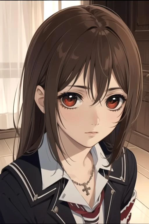 masterpiece, best quality, movie still, 1girl, solo, looking at viewer, , , , realistic, <lora:yuuki_cross:0.72>, yuuki_cross, brown hair, red eyes, , , , High resolution
