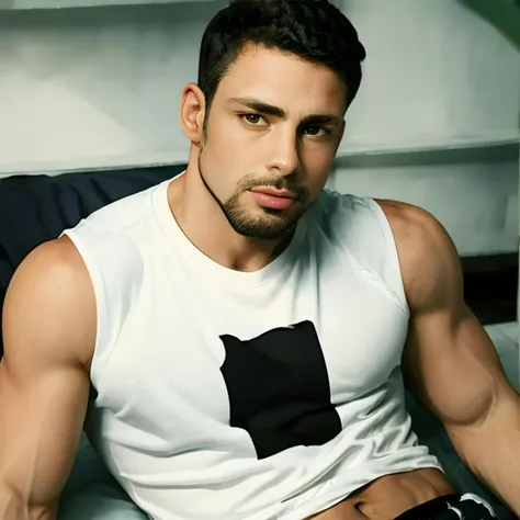 Caua Reymond solo, ultra quality, 8K image, realistic photo, Caua Reymond, <lora:Caua Reymond:1>, realistic, face details, muscled, body focus, t-shirt