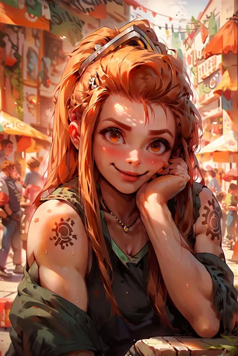 score_9,score_8_up,score_7_up,score_6_up,score_5_up,score_4_up feet out of frame, hand on own face, kind smile, brigitte \(overwatch\),, <lora:ToraFurry_XL_PonyV6_p1-t1:0.8>,<lora:xl_kelala_pony_ceshi(pony):1>