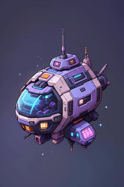 little purple spaceship, blue background, windows <lora:CuteSpaceships:1>