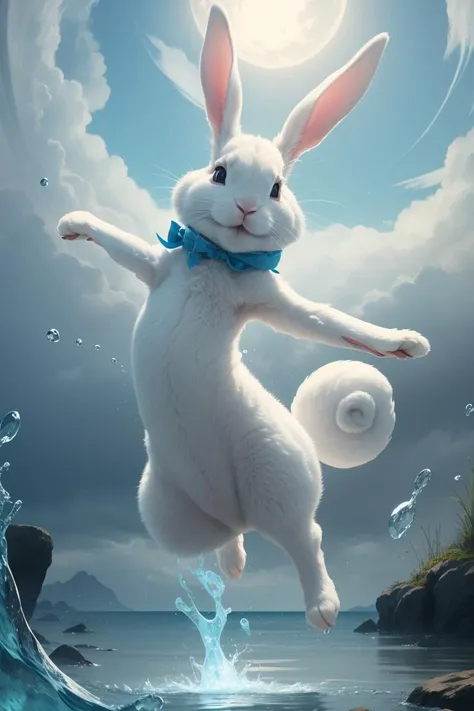 Elemental Fusion,Rabbit's gentle leap,Soft as a whispering breeze,Ears tuned to the world,