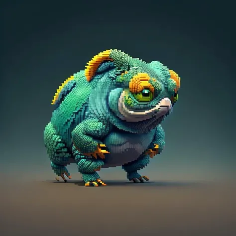 best quality,high quality, Chameleon, <lora:fat:0.8> ,pixel art,  <lora:pixel_f2:0.5>,simple background,