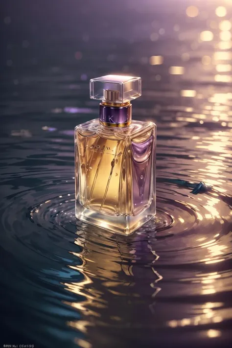 (8k, RAW photo, best quality, masterpiece:1.2),(realistic, photo-realistic:1.37),perfume,(shiny background:1.2),purple theme,water surface, <lora:cosmetics_v2:0.5>,solo focus