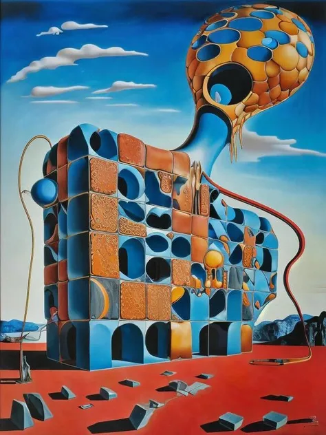 <lora:dali69:1>,liquid house, dalibrick, dali69, daliman, dalihouse, psychedelic color