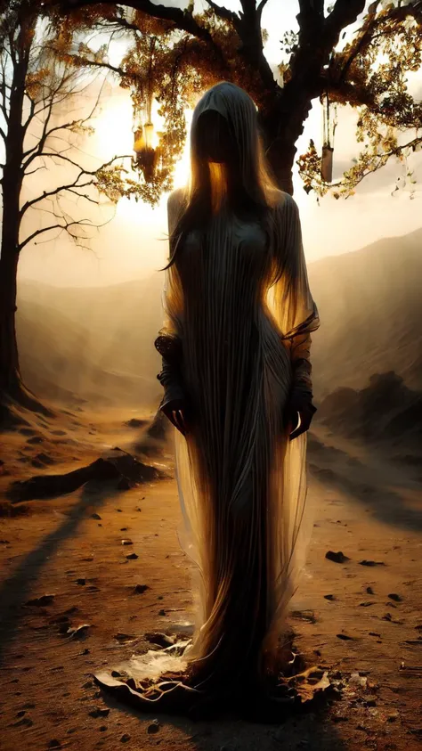 masterpiece,best quality,cinematic lighting,natural shadow,highest detail,
1girl,full body,forest of magic,faceless,empty,hollow,(no humans),torn fabric,long sleeves,(sleeves past wrists),floating,g0s1 standing next to a dry branch,dressed in a deep blue robe with flowing hair,and an enigmatic and magical aura in her eyes,The branches are covered with shimmering magical lights,resembling stars in the night sky. The girl's eyes sparkle with deep purple light,surrounded by mysterious purple mist,creating a mystical and magical atmosphere,
<lora:add_detail:1>,<lora:Better light:1>,<lora:æ¯æ1:1>,<lora:g0s1 - Ghost:1>, exquisite symmetry, open composition, colorful, majestic, saturated colors, extremely detailed, beautiful, cinematic, intricate, elegant, complex, cool, artistic, illustrious, modern, color surreal, epic, sharp focus, incredible fine