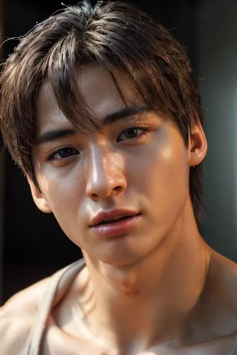 pond, face, erotic, face focus, portrait, oily, (absurdres, highres, ultra detailed),((masterpiece)), ((best quality:1.1)), High Resolution, 8k,1boy, best quality, masterpiece, (photorealistic:1.4), 4k, high quality, masterpiece, best quality, highres, dynamic poses, realistic, mature male, looking at viewer, high contrast, toned abs <lora:pond:1> <lora:add_detail:0.9>