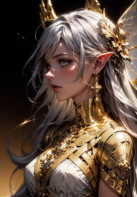 (((gold, silver, glimmer)), faerie), limited palette, contrast, phenomenal aesthetic, best quality, sumptuous artwork