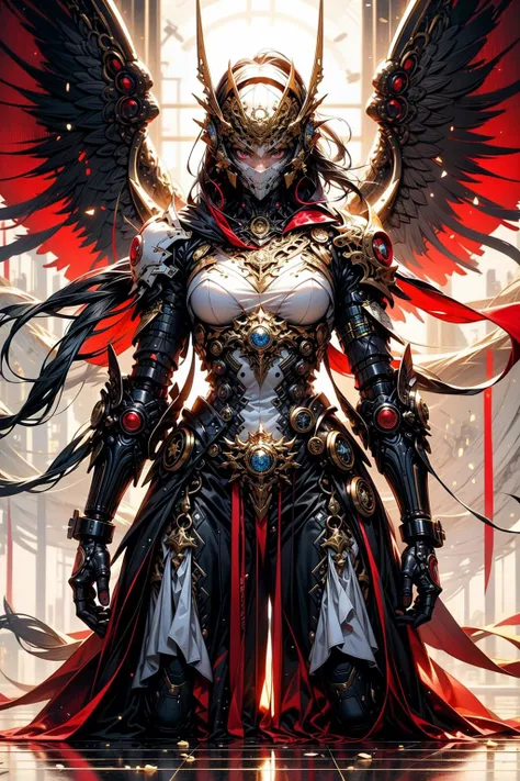 (masterpiece:1.1),  (best quality:1.1), (intricate:1.1), (detailed:1.1), (ornate:1.1), (aesthetic:1.1), (vibrant colors:1.1), BREAK,
(glowing:1.0), (red and gold theme:1.1), (god rays:1.0), BREAK,
(1girl:1.0), (wrenchsmechs:1.0), (mecha:1.0), (mechanical wings:1.0), (kneeling:1.0), <lora:wrenchsmechs:0.8>