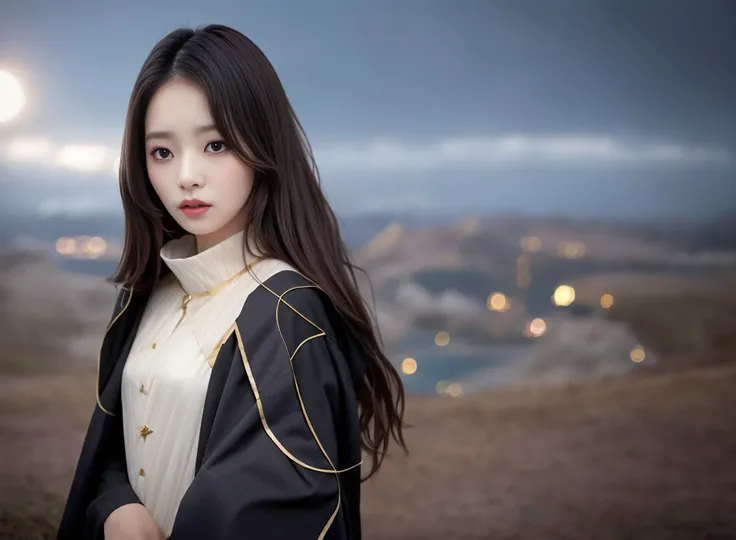 (1girl:1.5), gold eyes, black hair, suit,masterpiece portrait, cinematic lighting, beautiful illustration, (outdoors, scenery, outer space, fantasy, magic,)
<lora:epiNoiseoffset_v2:1>
8k,ulzzang-6500-v1.1,(raw photo:1.2),((photorealistic:1.2))best quality ,masterpiece, illustration, an extremely delicate and beautiful, extremely detailed,unity, Amazing, finely detail, best,
 <lora:fromis9Nagyung_fromis9NagyungV1:1>