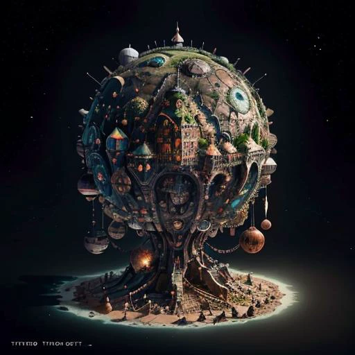 spacenibe, <lora:Space-10:0.80>, a mini\(ttp\) miniature StackedCityAI planet, black background, <lyco:miniature_V1:0.5> <lora:StackedCityAI:0.5>