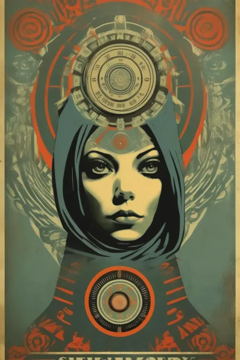 <lora:Shepard Fairey Style:1>Shepard Fairey Style - she watch channel zero in the style of shepard fairey using muted colors