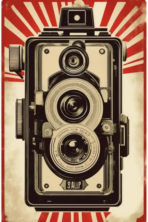 <lora:Shepard Fairey Style:1>Shepard Fairey Style - a super 8 camera illustration in the style of shepard fairey on a white background.