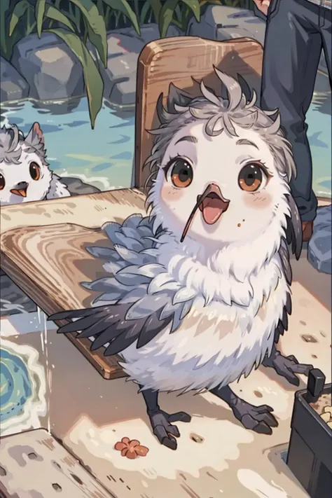 <lora:Piper_v1:1> piper, bird, office table, animal,