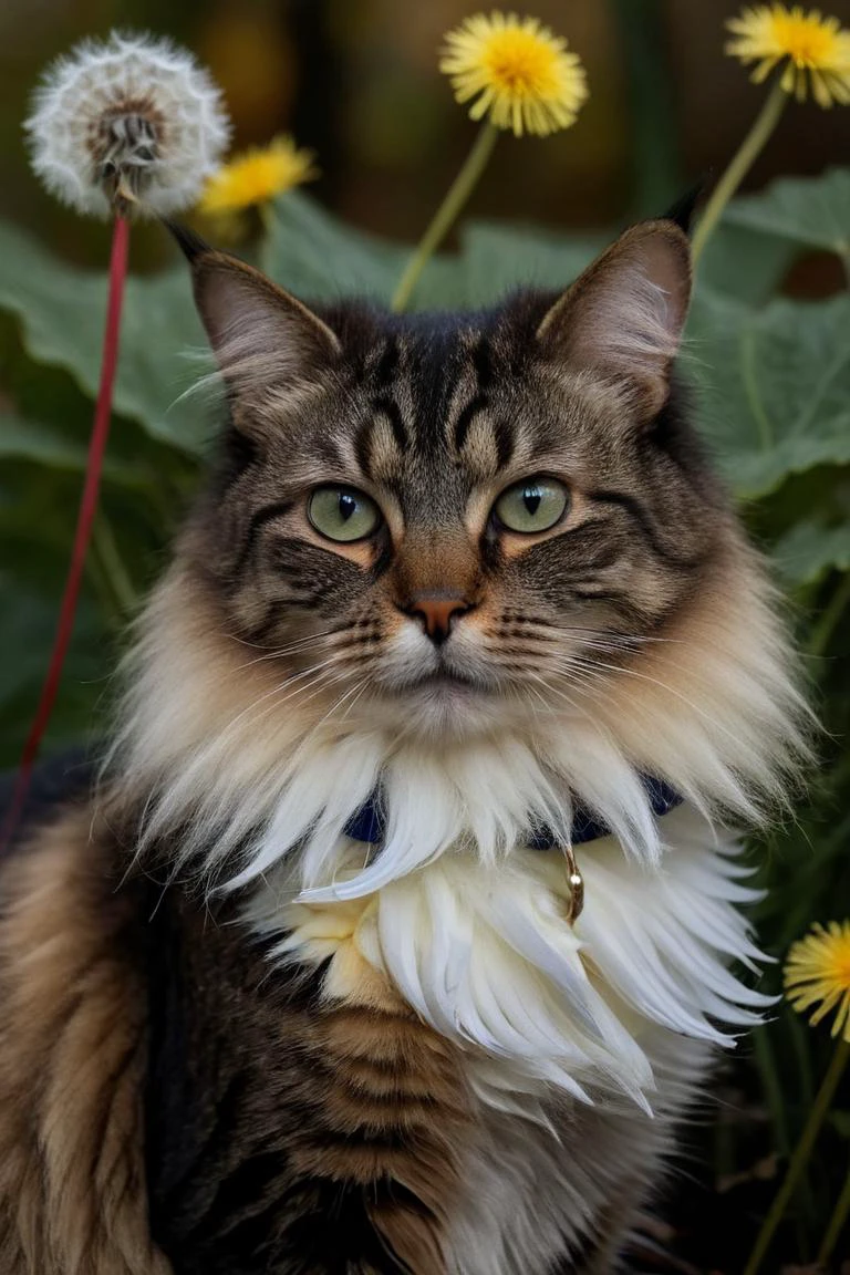 (designed by Janice Sung:1.3) and (Alec Soth:0.8) , photograph, Grouchy rotund [Russian:Cuban:10] Sailor (Doja Cat:1.1) , Scaly Hair Clip, nature and Dandelion fluff background, Fall, Very wide view, Abstract Illusionism, Ambient lighting, Sony A9 II, F/2.8, close-up, asymmetrical